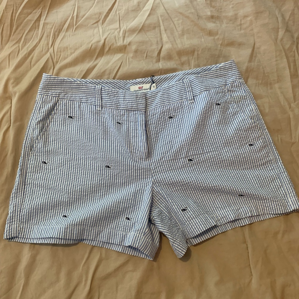 Vineyard Vines Seersucker Shorts with Whale Logo.  Worn once, great condition!